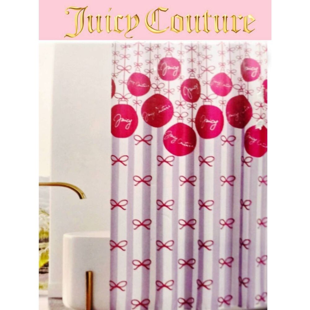 Juicy Couture Home Signature Logo Bows 14-PC Shower Curtain Set